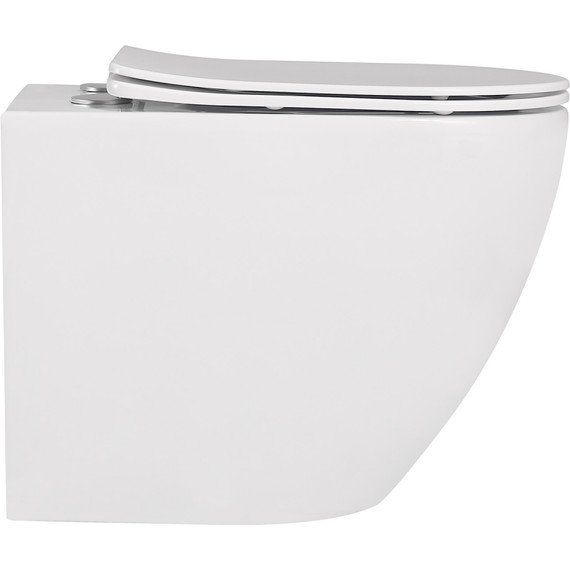 Унитаз приставной безободковый Abber Bequem AC1111 с крышкой микролифт (выпуск горизонтальный) - фото 5