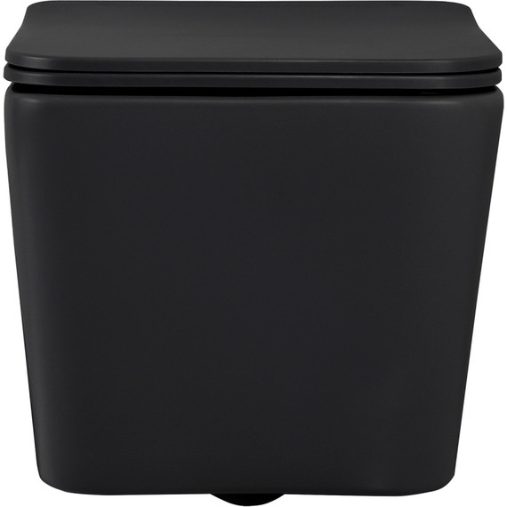 Унитаз подвесной безободковый Abber Rechteck AC1201MB с крышкой микролифт, чёрный матовый - фото 5