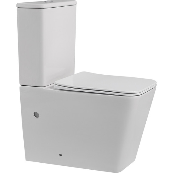 Унитаз-компакт безободковый Abber Rechteck AC1210 с тонкой крышкой микролифт (выпуск горизонтальный), Цвет производителя: белый матовый - фото, картинка 2 Унитаз-компакт безободковый Abber Rechteck AC1210 с тонкой крышкой микролифт (выпуск горизонтальный), Цвет производителя: белый матовый - фото 2