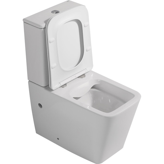 Унитаз-компакт безободковый Abber Rechteck AC1210 с тонкой крышкой микролифт (выпуск горизонтальный), Цвет производителя: белый матовый - фото, картинка 8 Унитаз-компакт безободковый Abber Rechteck AC1210 с тонкой крышкой микролифт (выпуск горизонтальный), Цвет производителя: белый матовый - фото 8