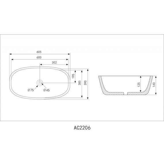 Раковина-чаша Abber Rechteck 60 см AC2206, белый - фото 5