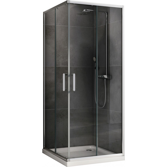 Душевое ограждение Abber Schwarzer Diamant 90x90 см AG020905, хром/прозрачное - фото 