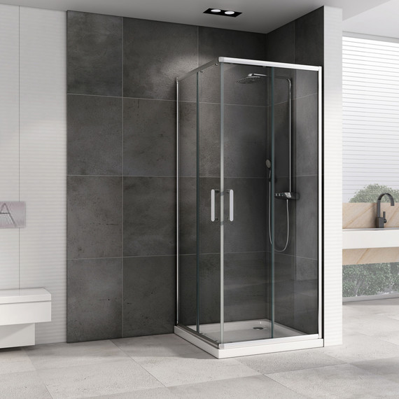 Душевое ограждение Abber Schwarzer Diamant 90x90 см AG020905, хром/прозрачное - фото 2