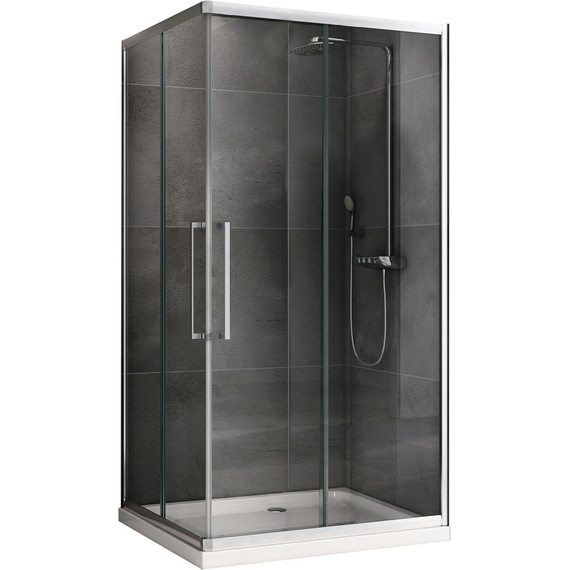 Душевое ограждение Abber Schwarzer Diamant 120х80 см AG02128H, хром/прозрачное - фото 