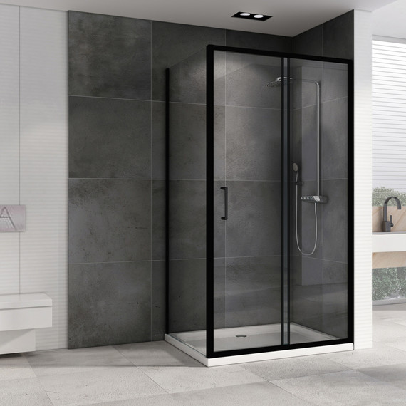 Душевое ограждение Abber Schwarzer Diamant 110x80 см AG30110B5-S80B5, чёрный/прозрачное - фото 2