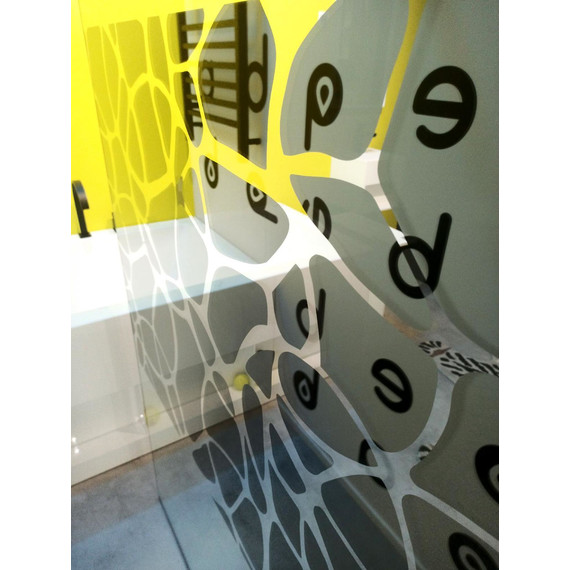 Душевая перегородка Abber Immer Offen 100 см AG68100BF8 (стекло 8 мм) с кронштейном, черный/узор - фото 5