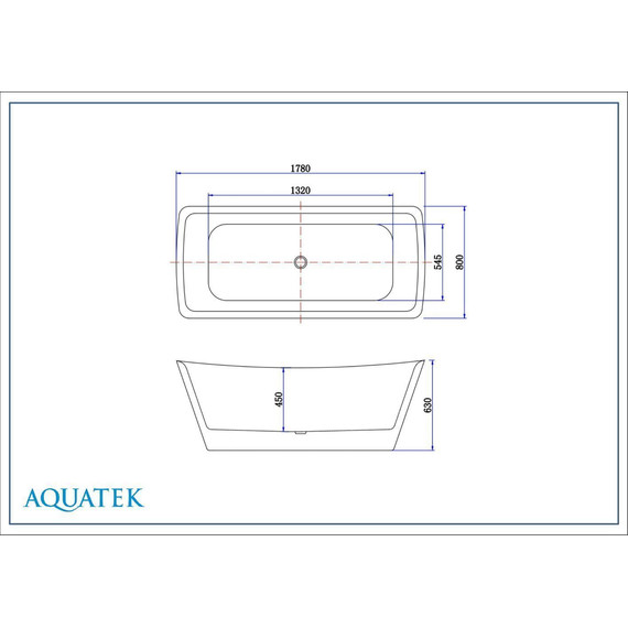 Ванна отдельностоящая Aquatek Верса 178x80 см AQ-4880, Размер - мм: 1800х800 - фото 9