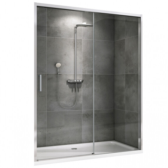 Душевая дверь Abber Komfort 150 см AG93150 (стекло 8 мм), хром/прозрачное - фото 
