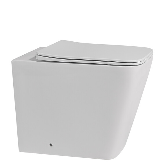 Унитаз приставной безободковый Abber Rechteck AC1211 с крышкой микролифт (выпуск горизонтальный) - фото 