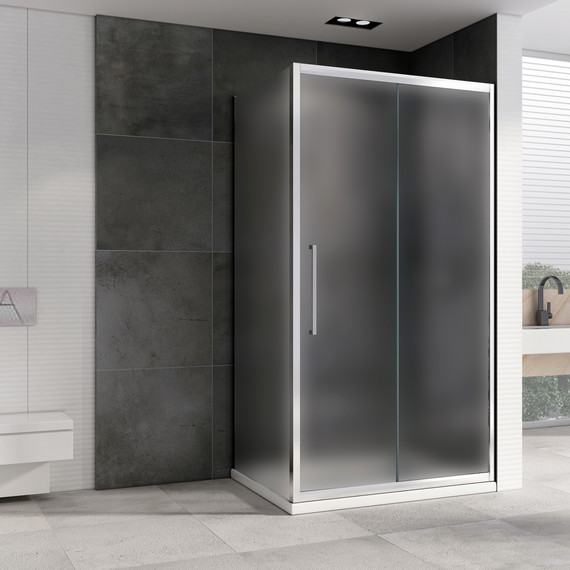 Душевое ограждение Abber Schwarzer Diamant 130x50 см AG30130MH-S50M, хром/матовое - фото 2