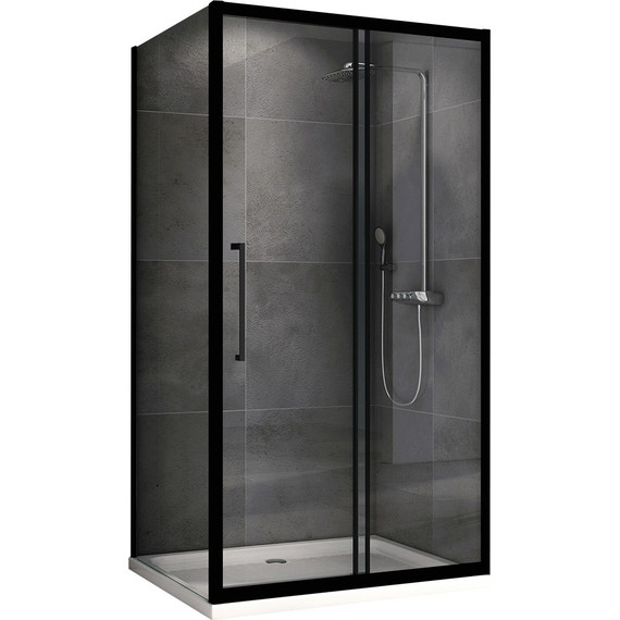 Душевое ограждение Abber Schwarzer Diamant 140x50 см AG30140BH-S50B, чёрный/прозрачное - фото 