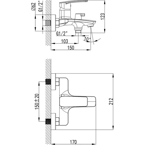Смеситель для ванны Azario CS00091094 - фото 3