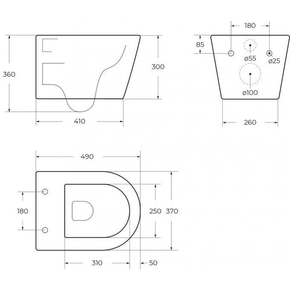 Унитаз подвесной безободковый Cezares Liner-Tor CZR-38083-49-TH-TOR/SC с крышкой микролифт (система смыва Торнадо) - фото 21