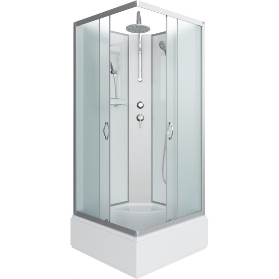 Душевая кабина Niagara Classic 90x90 см NG-1108-14BKT, серебро/матовое (безсиликоновая сборка) - фото 