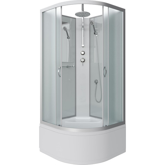 Душевая кабина Niagara Classic 100x100 см NG-2309-14BKT, серебро/матовое (безсиликоновая сборка) - фото 