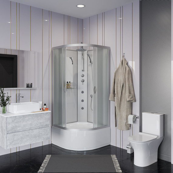 Гидробокс Niagara Classic 100x100 см NG-2309-14BKTG, серебро/матовое (безсиликоновая сборка) - фото 3