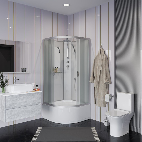 Душевая кабина Niagara Classic 100x100 см NG-2309-14BKT, серебро/матовое (безсиликоновая сборка) - фото 3