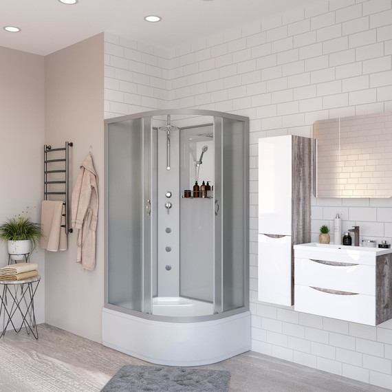 Гидробокс Niagara Classic 120x80 см NG-2310-14LBKTG, серебро/матовое (безсиликоновая сборка) - фото 3