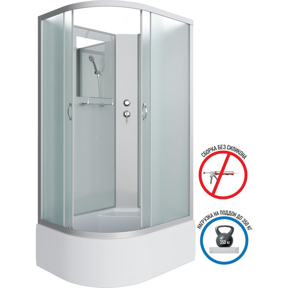 Душевая кабина Niagara Classic 120x80 см NG-2310-14RBK, серебро/матовое (безсиликоновая сборка) - фото 2