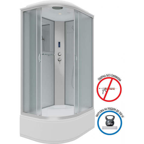 Душевая кабина Niagara Classic 120x80 см NG-2310-14RP, серебро/матовое (безсиликоновая сборка) - фото 2