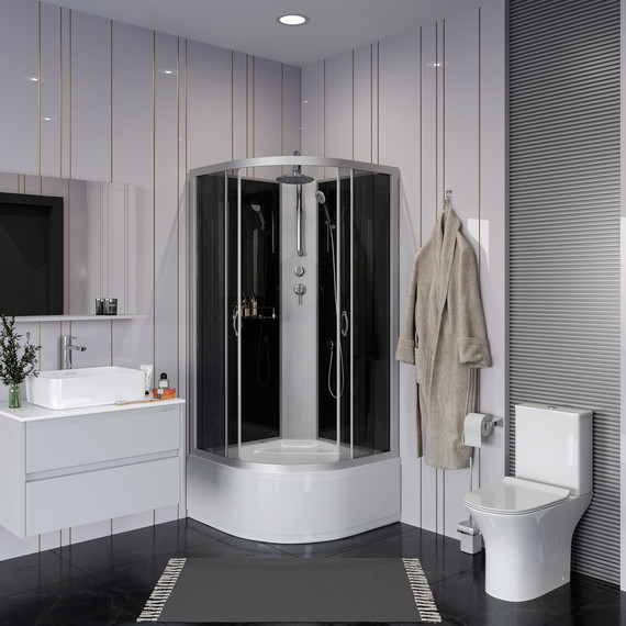 Душевая кабина Niagara Classic 100x100 см NG-2509-14BKT, серебро/тонированное (безсиликоновая сборка) - фото 3