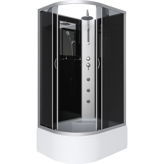 Гидробокс Niagara Classic 120x80 см NG-2510-14RBKTG, серебро/тонированное (безсиликоновая сборка) - фото 