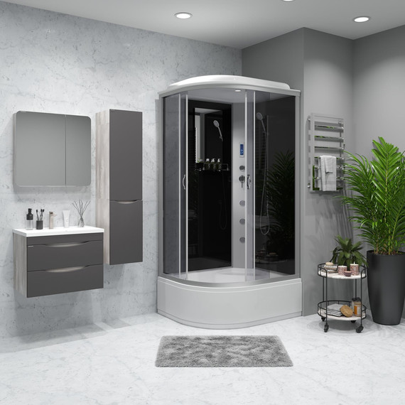 Гидробокс Niagara Classic 120x80 см NG-2510-14RF, серебро/тонированное (безсиликоновая сборка) - фото 3