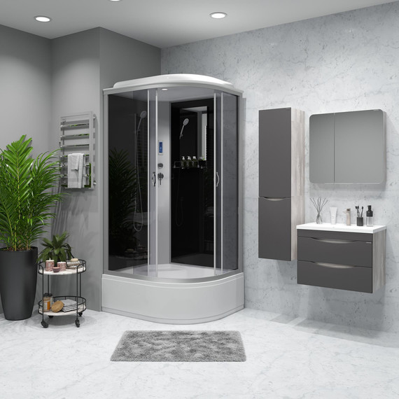 Душевая кабина Niagara Classic 120x80 см NG-2510-14LP, серебро/тонированное (безсиликоновая сборка) - фото 3