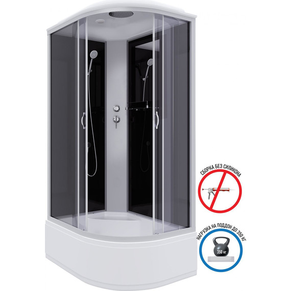 Душевая кабина Niagara Classic 120x80 см NG-2510-14L, серебро/тонированное (безсиликоновая сборка) - фото 2