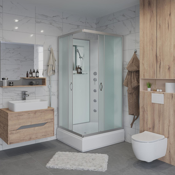 Гидробокс Niagara Classic 100x80 см NG-33084-14QBKG, серебро/матовое (безсиликоновая сборка) - фото 3