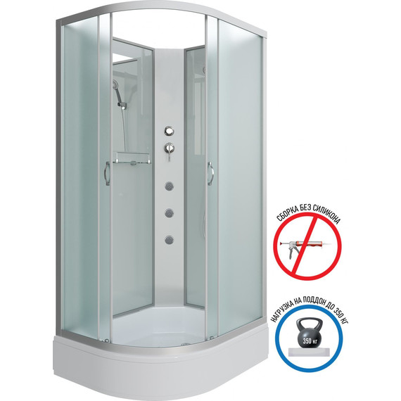 Гидробокс Niagara Classic 110x90 см NG-33194-14RBKG, серебро/матовое (безсиликоновая сборка) - фото 2