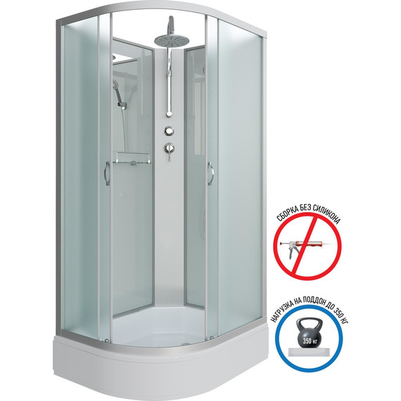 Душевая кабина Niagara Classic 100x90 см NG-33094-14RBKT, серебро/матовое (безсиликоновая сборка) - фото 2
