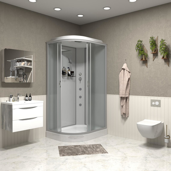 Гидробокс Niagara Classic 120x80 см NG-3312-14RG, серебро/матовое (безсиликоновая сборка) - фото 3