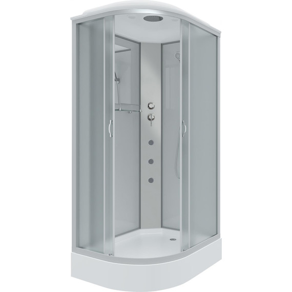 Гидробокс Niagara Classic 120x80 см NG-3312-14RG, серебро/матовое (безсиликоновая сборка) - фото 