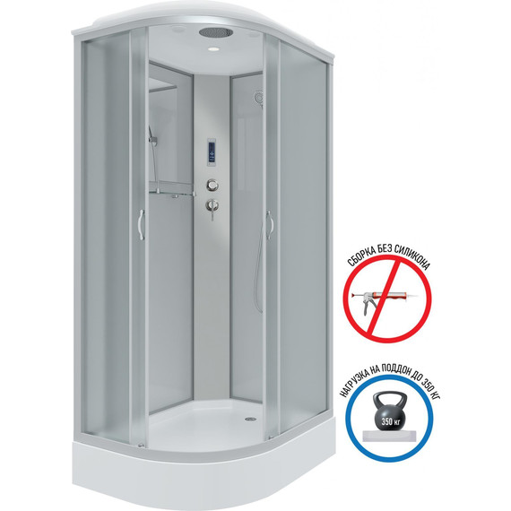 Душевая кабина Niagara Classic 120x80 см NG-3312-14RP, серебро/матовое (безсиликоновая сборка) - фото 2