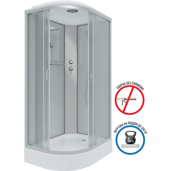 Душевая кабина Niagara Classic 120x80 см NG-3312-14R, серебро/матовое (безсиликоновая сборка) - фото 2