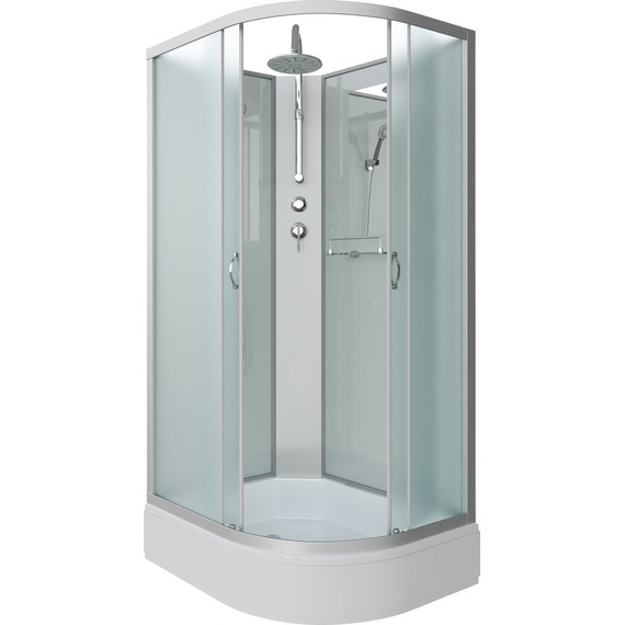 Душевая кабина Niagara Classic 90x80 см NG-33984-14LBKT, серебро/матовое (безсиликоновая сборка) - фото 