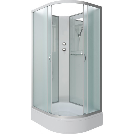 Душевая кабина Niagara Classic 90x70 см NG-33974-14LBK, серебро/матовое (безсиликоновая сборка) - фото 