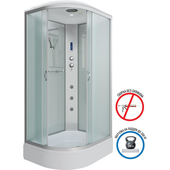 Гидробокс Niagara Classic 90x70 см NG-33974-14RF, серебро/матовое (безсиликоновая сборка) - фото 2