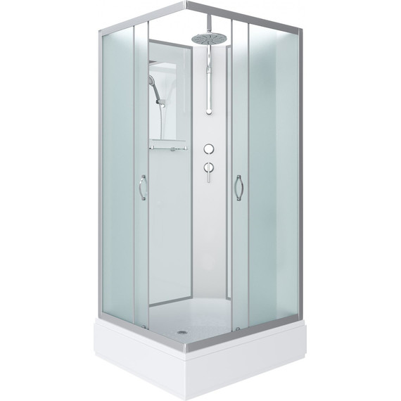 Душевая кабина Niagara Classic 90x80 см NG-33984-14QBKT, серебро/матовое (безсиликоновая сборка) - фото 