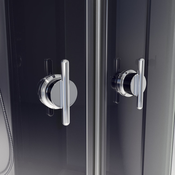 Душевая кабина Niagara Eco 90x90 см NG-4501-14, с мелким поддоном 13см, профиль хром, стекло тонированное (безсиликоновая сборка) - фото 10