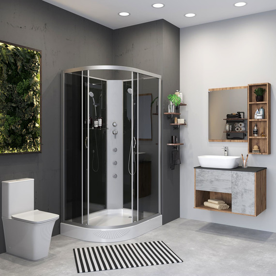 Гидробокс Niagara Classic 120x80 см NG-3512-14RBKG, серебро/тонированное (безсиликоновая сборка) - фото 3