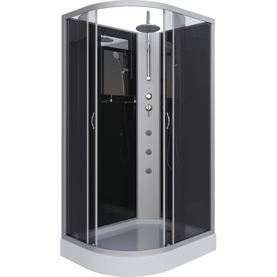 Гидробокс Niagara Classic 120x80 см NG-3512-14RBKTG, серебро/тонированное (безсиликоновая сборка) - фото 