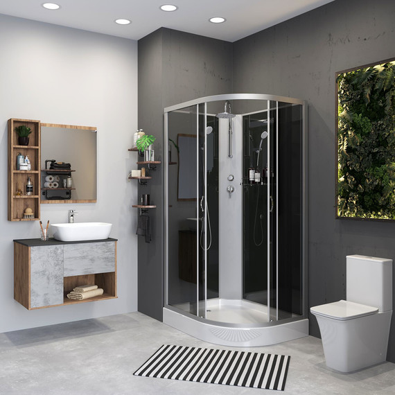 Душевая кабина Niagara Classic 120x80 см NG-3512-14LBKT, серебро/тонированное (безсиликоновая сборка) - фото 3