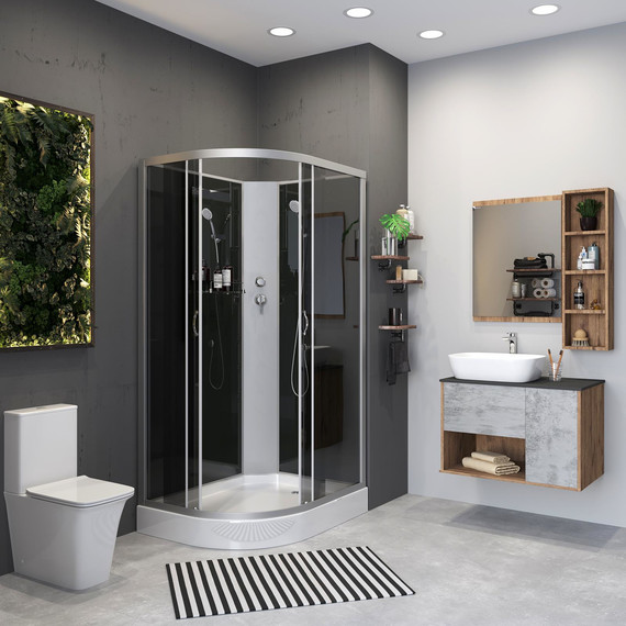 Душевая кабина Niagara Classic 120x80 см NG-3512-14RBK, серебро/тонированное (безсиликоновая сборка) - фото 3
