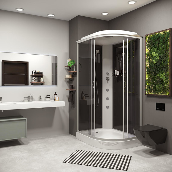 Гидробокс Niagara Classic 120x80 см NG-3512-14LG, серебро/тонированное (безсиликоновая сборка) - фото 3