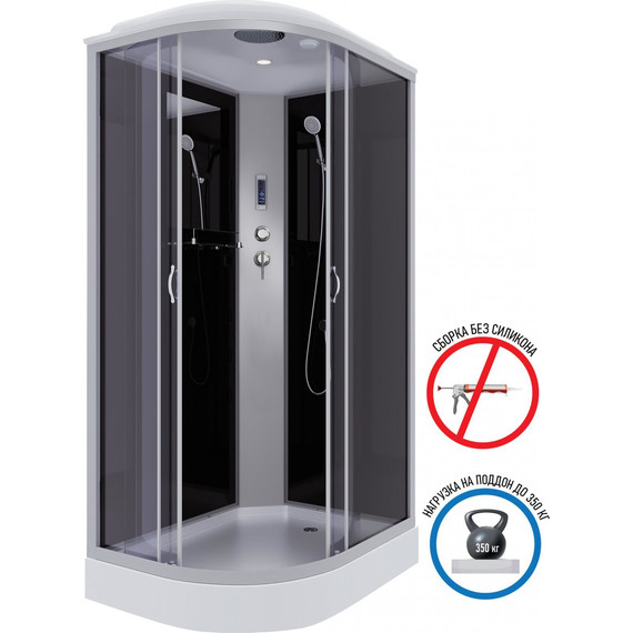 Душевая кабина Niagara Classic 120x80 см NG-3512-14RP, серебро/тонированное (безсиликоновая сборка) - фото 2