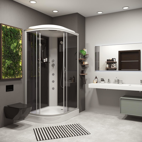 Гидробокс Niagara Classic 120x80 см NG-3512-14RG, серебро/тонированное (безсиликоновая сборка) - фото 3