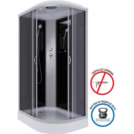 Душевая кабина Niagara Classic 120x80 см NG-3512-14L, серебро/тонированное (безсиликоновая сборка) - фото 2