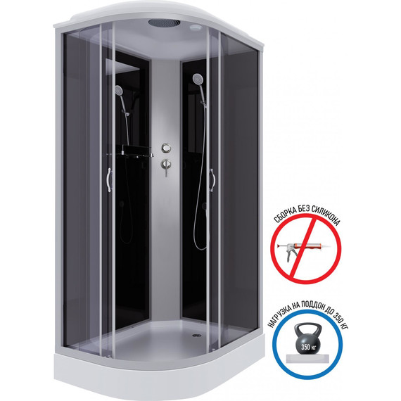 Душевая кабина Niagara Classic 120x80 см NG-3512-14R, серебро/тонированное (безсиликоновая сборка) - фото 2